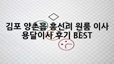 김포 양촌읍 흥신리 원룸 이사, 용달이사 후기 BEST